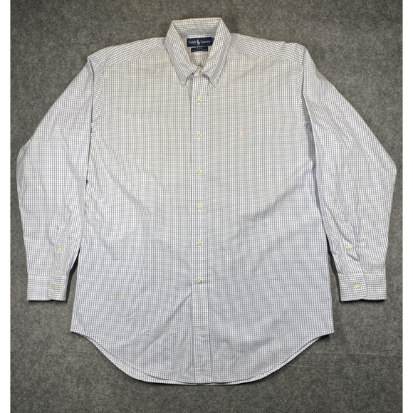 Ralph Lauren Shirt Mens Medium Plaid Button Down Blake Long Sleeve Classic Fit - Picture 1 of 10